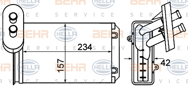 Isı değiştiricisi, iç mekan ısıtıcısı 8FH 351 001-611 uygun fiyat ile hemen sipariş verin!