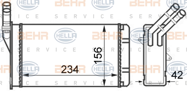 Isı değiştiricisi, iç mekan ısıtıcısı 8FH 351 024-301 uygun fiyat ile hemen sipariş verin!