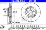 Fren diski 24.0132-0189.1 FORD GALAXY MK III VAN (CK) 2.0 EcoBlue