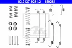 Aksesuar seti, fren pabuçları 03.0137-9281.2 CITROËN C3 III Van (SX_, SY_) BlueHDi 100