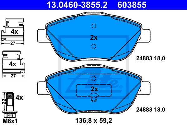 Fren balatası seti 13.0460-3855.2 uygun fiyat ile hemen sipariş verin!