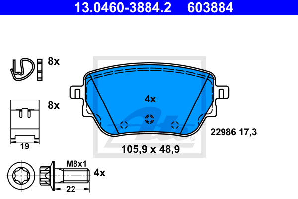 Fren balatası seti 13.0460-3884.2 uygun fiyat ile hemen sipariş verin!