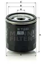 Filtre, motor yağı W 712/83 DAIHATSU DELTA Minibüs/Otobüs 2.8 D