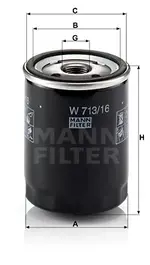 Filtre, motor yağı W 713/16 LANCIA LYBRA SW (839_) 1.6 16V (839BXA1A)