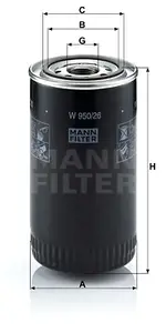 Filtre, motor yağı W 950/26 uygun fiyat ile hemen sipariş verin!