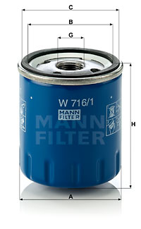 Filtre, motor yağı W 716/1 uygun fiyat ile hemen sipariş verin!