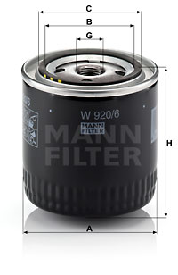 Filtre, motor yağı W 920/6 uygun fiyat ile hemen sipariş verin!