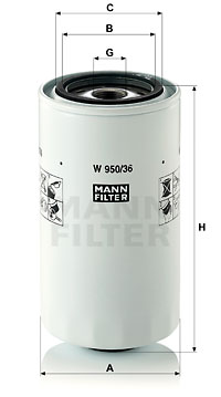 Filtre, motor yağı W 950/36 uygun fiyat ile hemen sipariş verin!