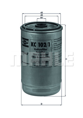 Filtre, yakıt KC 102/1 uygun fiyat ile hemen sipariş verin!