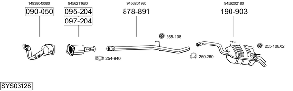 Egzoz sistemi SYS03128 uygun fiyat ile hemen sipariş verin!