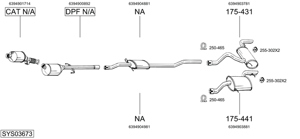 Egzoz sistemi SYS03673 uygun fiyat ile hemen sipariş verin!