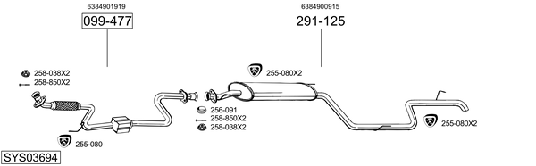 Egzoz sistemi SYS03694 uygun fiyat ile hemen sipariş verin!