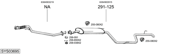 Egzoz sistemi SYS03695 uygun fiyat ile hemen sipariş verin!