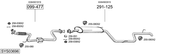 Egzoz sistemi SYS03696 uygun fiyat ile hemen sipariş verin!