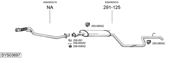 Egzoz sistemi SYS03697 uygun fiyat ile hemen sipariş verin!
