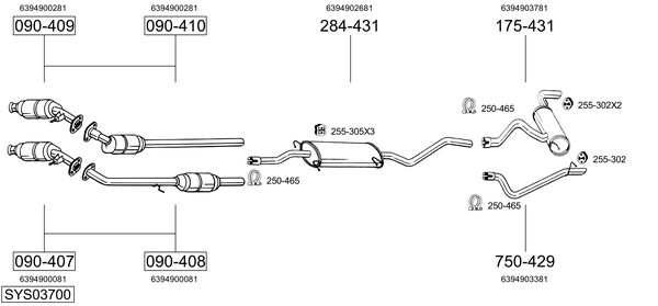Egzoz sistemi SYS03700 uygun fiyat ile hemen sipariş verin!