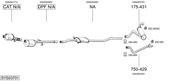 Egzoz sistemi SYS03701 uygun fiyat ile hemen sipariş verin!