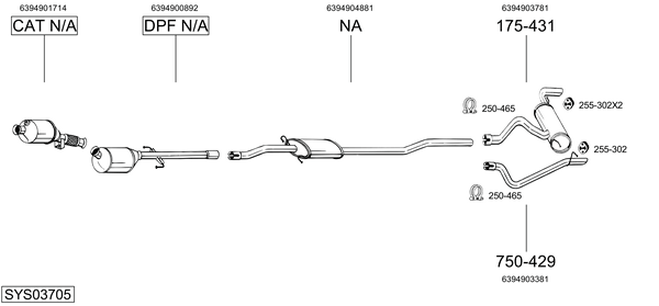 Egzoz sistemi SYS03705 uygun fiyat ile hemen sipariş verin!