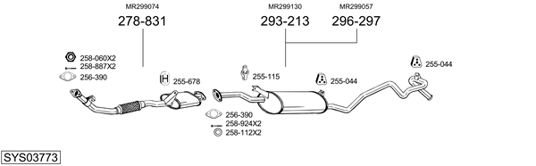 Egzoz sistemi SYS03773 uygun fiyat ile hemen sipariş verin!