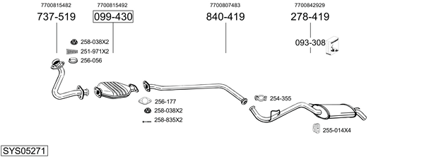 Egzoz sistemi SYS05271 uygun fiyat ile hemen sipariş verin!