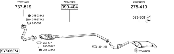 Egzoz sistemi SYS05274 uygun fiyat ile hemen sipariş verin!