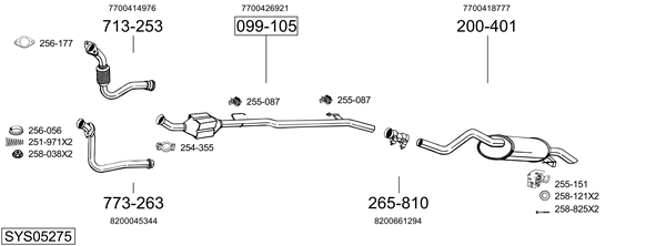 Egzoz sistemi SYS05275 uygun fiyat ile hemen sipariş verin!