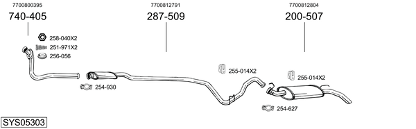 Egzoz sistemi SYS05303 uygun fiyat ile hemen sipariş verin!