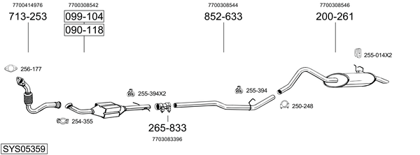 Egzoz sistemi SYS05359 uygun fiyat ile hemen sipariş verin!