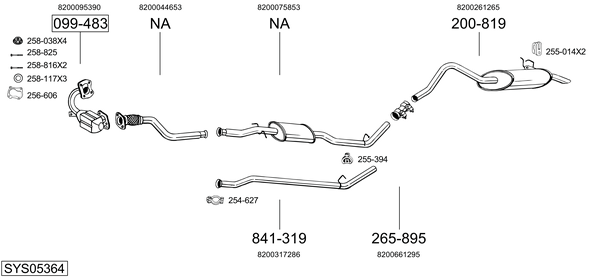 Egzoz sistemi SYS05364 uygun fiyat ile hemen sipariş verin!
