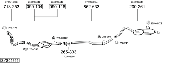 Egzoz sistemi SYS05366 uygun fiyat ile hemen sipariş verin!
