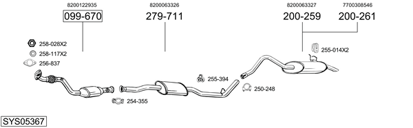 Egzoz sistemi SYS05367 uygun fiyat ile hemen sipariş verin!