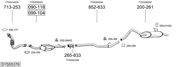 Egzoz sistemi SYS05376 uygun fiyat ile hemen sipariş verin!