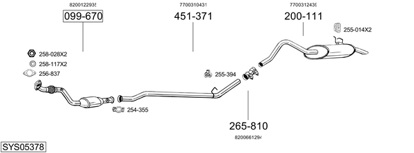 Egzoz sistemi SYS05378 uygun fiyat ile hemen sipariş verin!