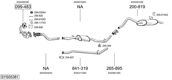 Egzoz sistemi SYS05381 uygun fiyat ile hemen sipariş verin!