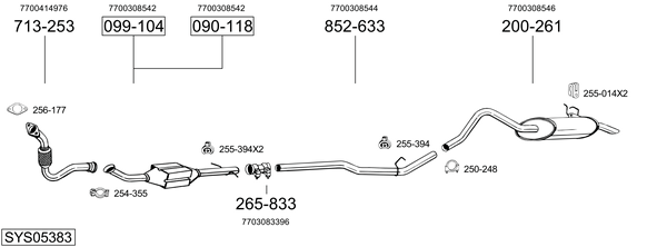 Egzoz sistemi SYS05383 uygun fiyat ile hemen sipariş verin!