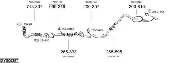 Egzoz sistemi SYS05387 uygun fiyat ile hemen sipariş verin!