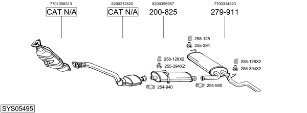 Egzoz sistemi SYS05495 uygun fiyat ile hemen sipariş verin!