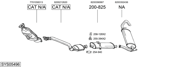 Egzoz sistemi SYS05496 uygun fiyat ile hemen sipariş verin!