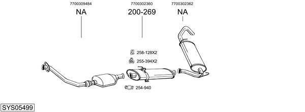 Egzoz sistemi SYS05499 uygun fiyat ile hemen sipariş verin!