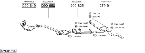 Egzoz sistemi SYS05514 uygun fiyat ile hemen sipariş verin!