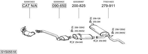 Egzoz sistemi SYS05518 uygun fiyat ile hemen sipariş verin!