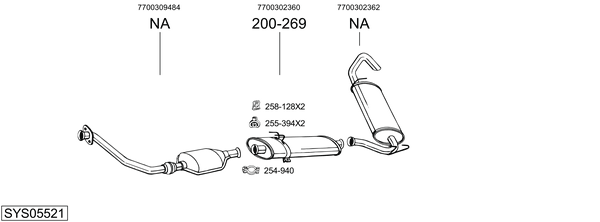 Egzoz sistemi SYS05521 uygun fiyat ile hemen sipariş verin!