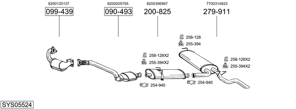 Egzoz sistemi SYS05524 uygun fiyat ile hemen sipariş verin!