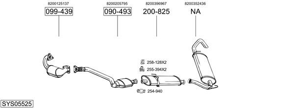 Egzoz sistemi SYS05525 uygun fiyat ile hemen sipariş verin!