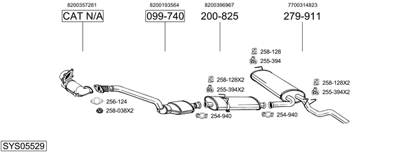 Egzoz sistemi SYS05529 uygun fiyat ile hemen sipariş verin!