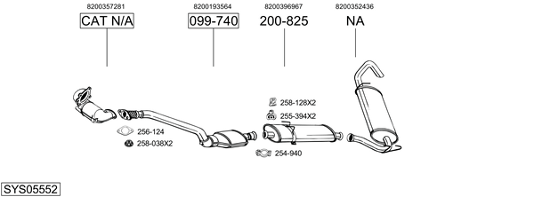 Egzoz sistemi SYS05552 uygun fiyat ile hemen sipariş verin!