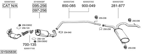 Egzoz sistemi SYS05838 uygun fiyat ile hemen sipariş verin!