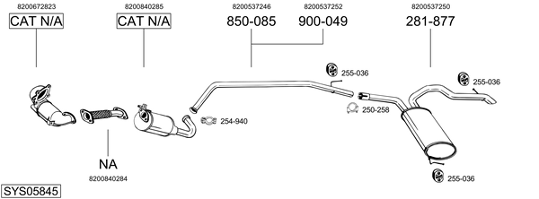 Egzoz sistemi SYS05845 uygun fiyat ile hemen sipariş verin!