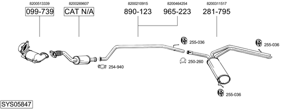 Egzoz sistemi SYS05847 uygun fiyat ile hemen sipariş verin!