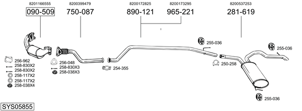 Egzoz sistemi SYS05855 uygun fiyat ile hemen sipariş verin!